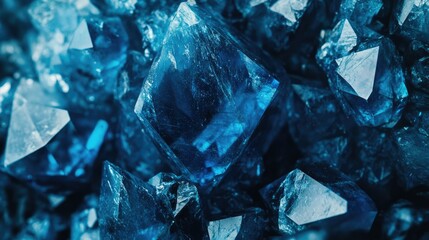 Blue Crystal Mineral Stone. Gems. 