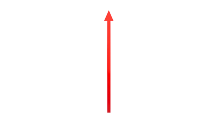 An arrow pointing directly upward, providing a specific direction, serving as a transparent marker for guidance.