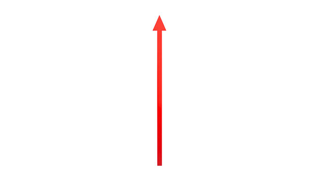An arrow pointing directly upward, providing a specific direction, serving as a transparent marker for guidance.