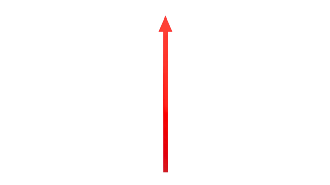 An arrow pointing directly upward, providing a specific direction, serving as a transparent marker for guidance.