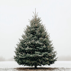 christmas tree with snow