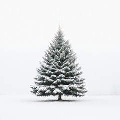 christmas tree with snow