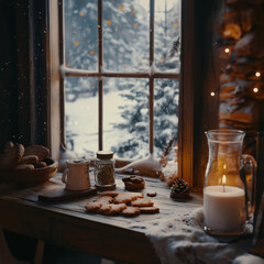 cup of coffee and cookies