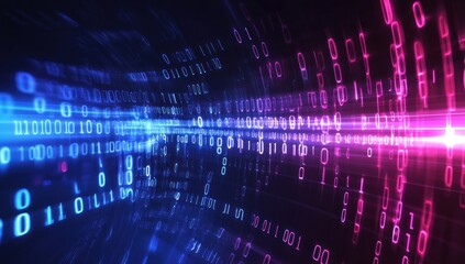 Obraz premium Binary Code Flow