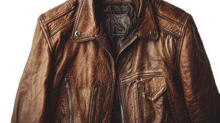 leather jacket isolated on transparent background