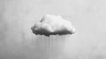 A rain cloud on a soft gray backgroundd