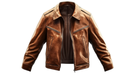 leather jacket isolated on transparent background
