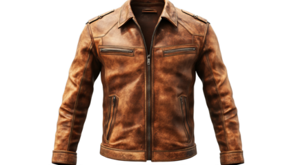 leather jacket isolated on transparent background