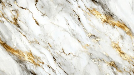 Naklejka premium Luxurious white Carrara statuaries marble texture background. glossy marble with golden streaks.