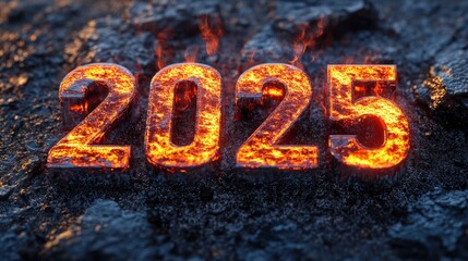 3d letters plastic of "2025" , ai