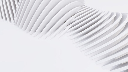 Obraz premium Abstract Curved Shapes. White Circular Background.