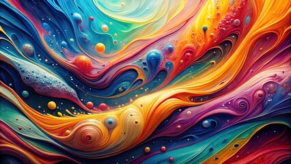 vibrant fluid painting with playful visuals