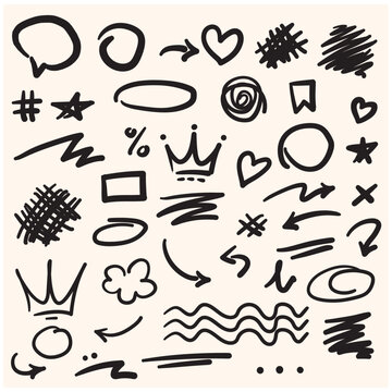 Infographic elements handrawn doodle
