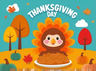 Naklejka premium thanksgiving day card