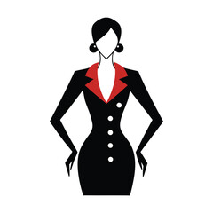 vector double breasted dress