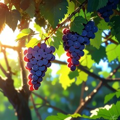 Fototapeta premium A bunch of green and black grapes, Fresh graps images