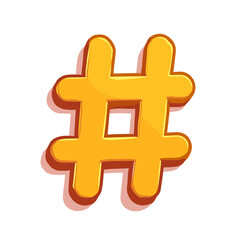 Obraz premium Vector illustration of yellow hashtag symbol