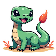 Obraz premium Vector illustration of cute baby dinosaur