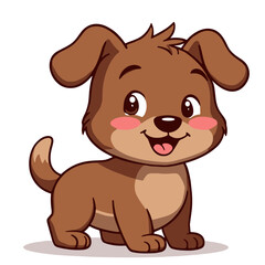 Obraz premium Cheerful puppy in playful stance, vector illustration 
