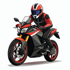 vector drawing of a biker riding a pulsar ns200 branded