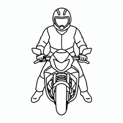 vector drawing of a biker riding a pulsar ns200 branded