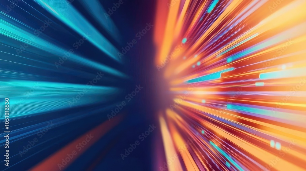 Poster dynamic light trails creating a vibrant abstract background effect.