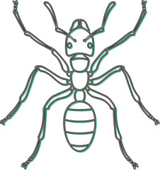 カラーシャドウ昆虫単品アイコン　蟻