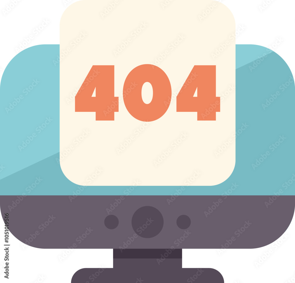 Poster desktop computer is showing a 404 error message on its screen