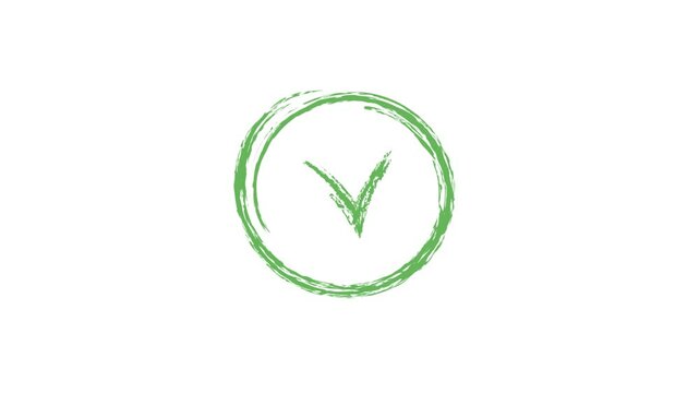 Hand-drawn right and wrong animation background video with alpha channel, green checkmark, and red cross icons, as well as a hand-drawn tick, cross-check mark icon animation video.