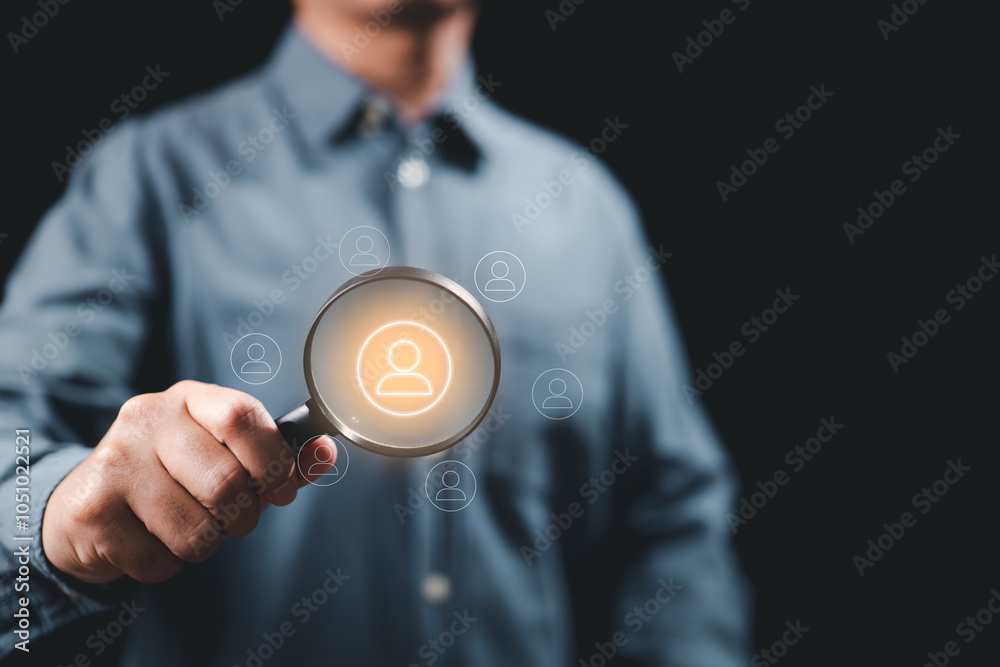 Leinwandbilder Precision in targeting the right audience for business growth and enhanced customer experience. Magnifying customer insights through data analysis for strategic decision-making and optimization.