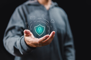 Digital Security: Importance of safeguarding digital information, symbolizing protection in the...