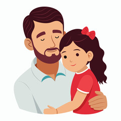  vector illustration father and daughter share a tender moment