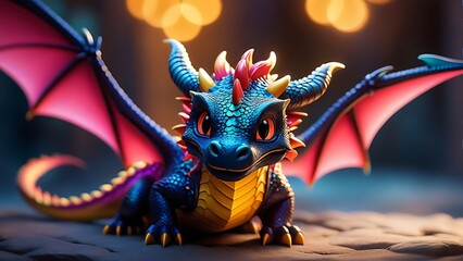 red dragon in the night