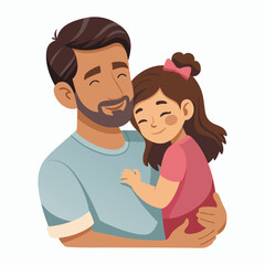  vector illustration father and daughter share a tender moment