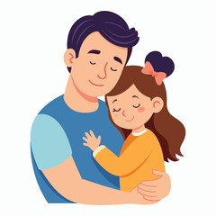  vector illustration father and daughter share a tender moment