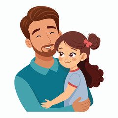  vector illustration father and daughter share a tender moment