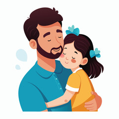  vector illustration father and daughter share a tender moment