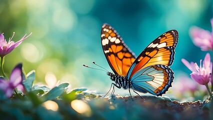 Obraz premium butterfly on a flower