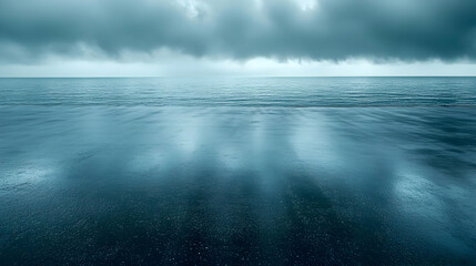 Dark Stormy Clouds Over the Ocean - Realistic Photo