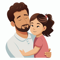 Fototapeta premium vector illustration father and daughter share a tender moment