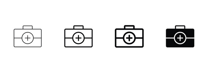 Fisrt aid kit icon set vector