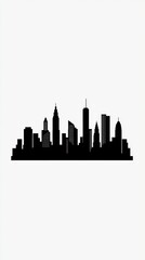 Obraz premium Silhouette of Modern City Skyline