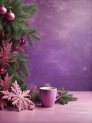 cup of coffee with christmas decorations