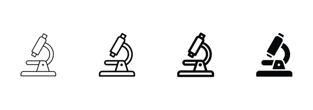 microscope icon set vector
