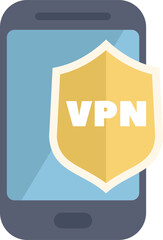 This vector illustration shows the concept of mobile vpn for safe and secure internet access