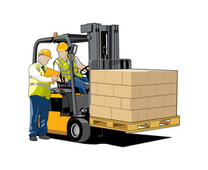Illustration of Forklift Operator Design Vector 
