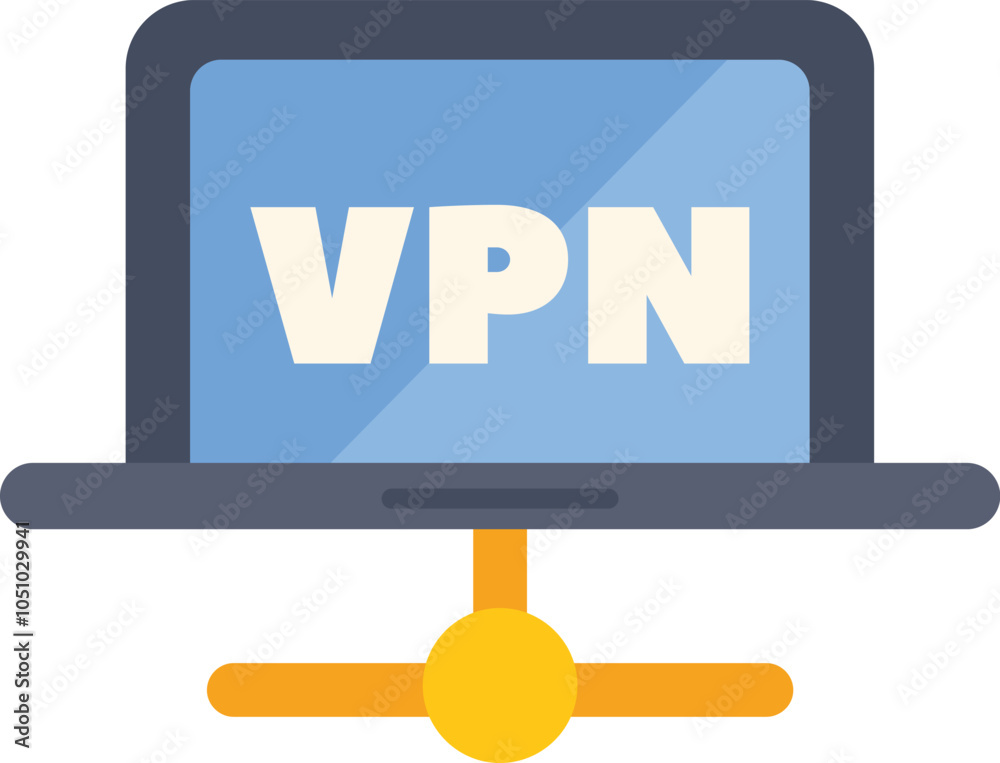 Poster laptop connecting to a vpn server, establishing a secure and encrypted connection for private networ