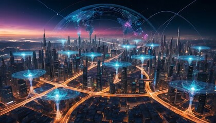 city lights in the night