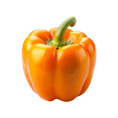 A yellow pepper on a transparent background, yellow capsicum. PNG file