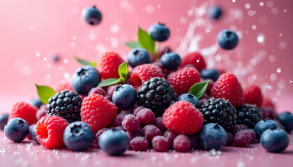 Colorful Mix of Berries: Refreshing Summer Fruit Medley